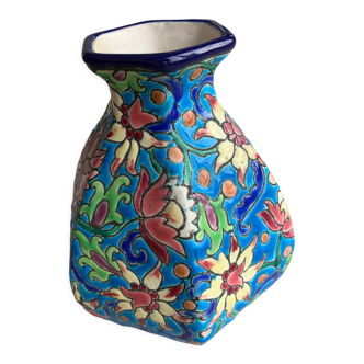 Longwy enamel vase