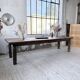 XL farmhouse table in solid oak, brutalist style, 20th century.