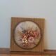 Cadre fleurs séchées vintage verre bombé