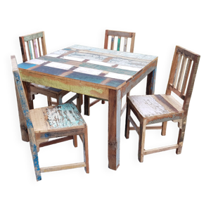 Table en teck avec ses - chaises
