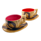 Lot de 2 tasses XL imitation bois Grandjean Jourdan Vallauris