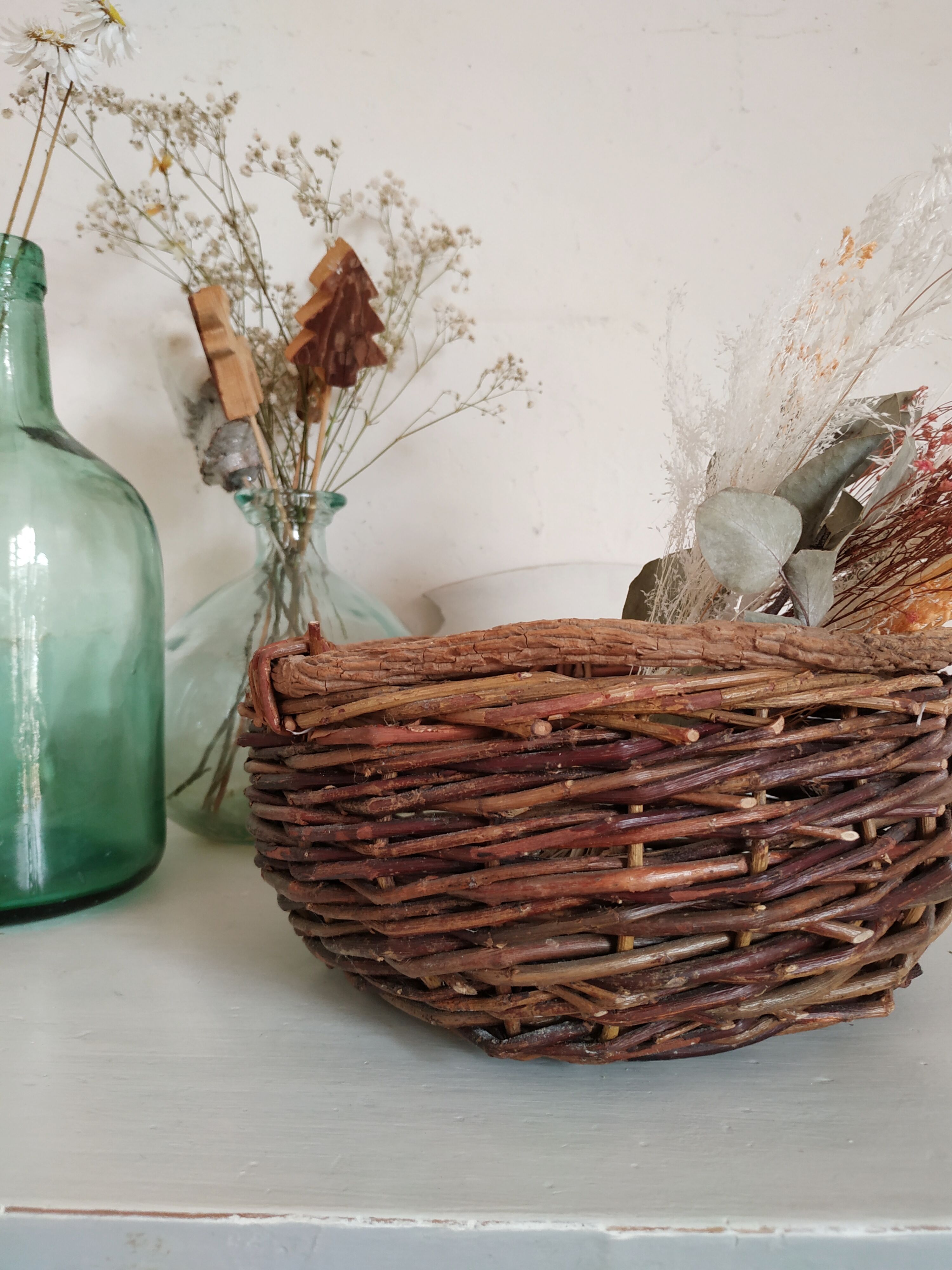 Old wooden basket