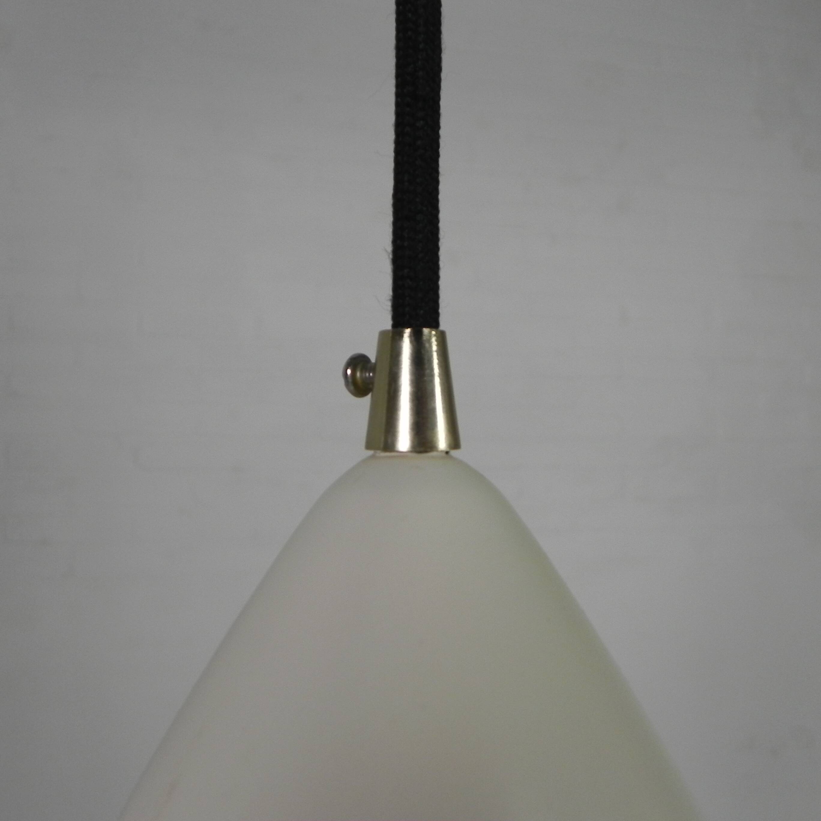 Vintage hanging lamp, aluminum shade, with new wire