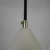 Vintage hanging lamp, aluminum shade, with new wire