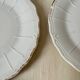 Set of 4 white porcelain dessert plates