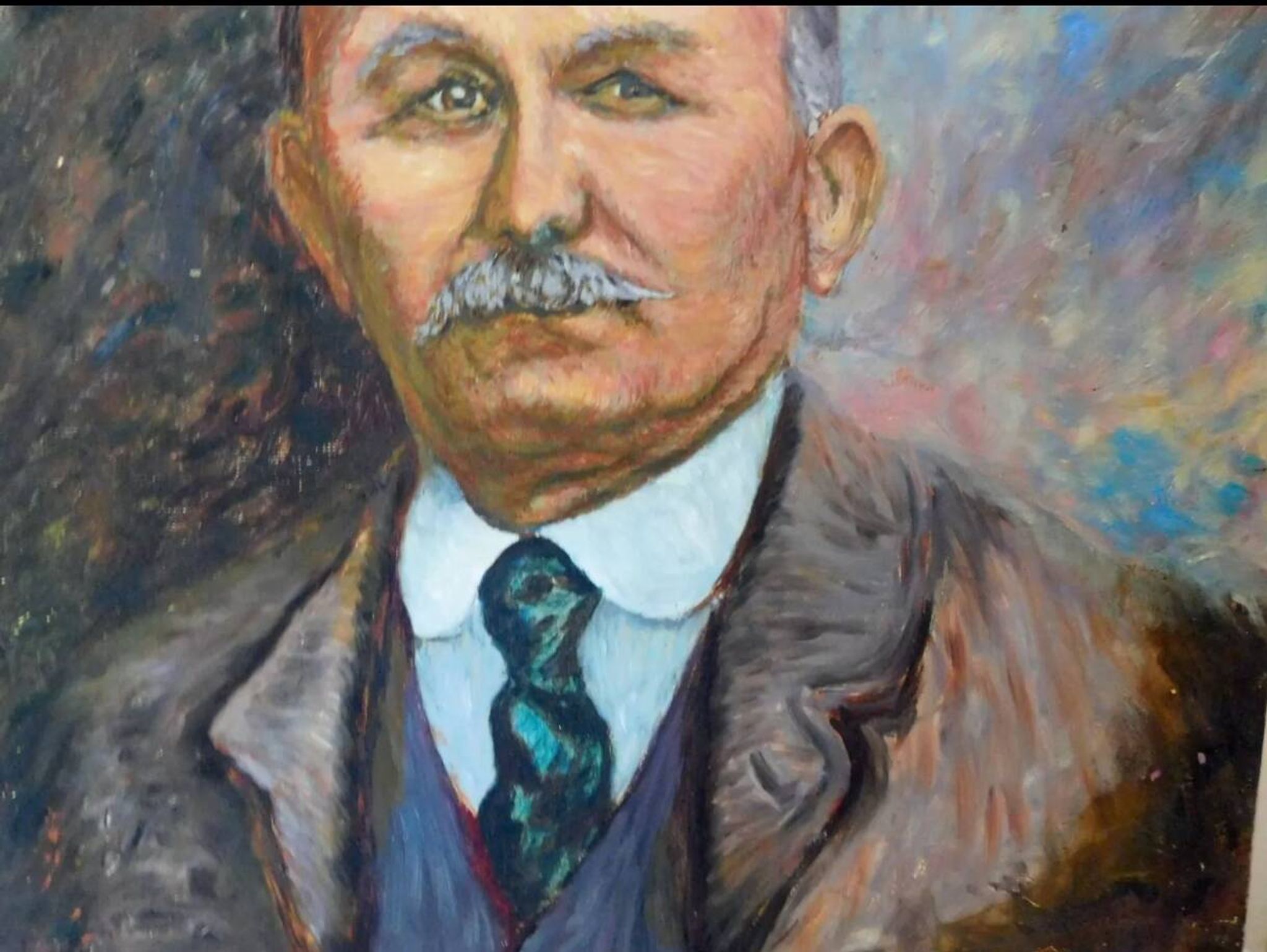 Anonymous portrait of a pensioner oil on canvas