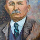 Anonymous portrait of a pensioner oil on canvas
