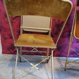 Folding chairs opera velvet old gold color and brass structure