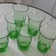 Lot de 6 verres à eau verts années 70