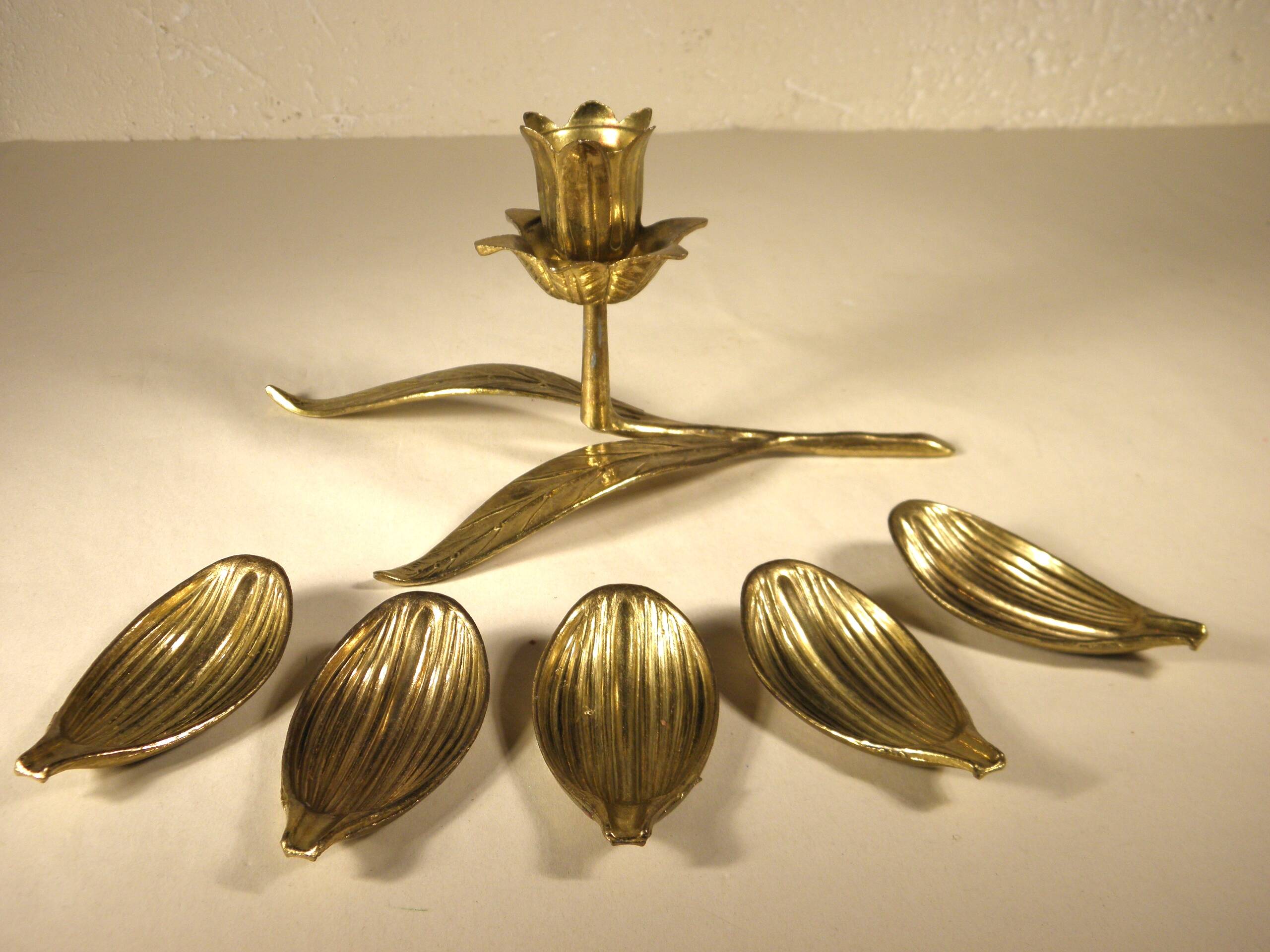 Brass "flower" candle holder - ashtray