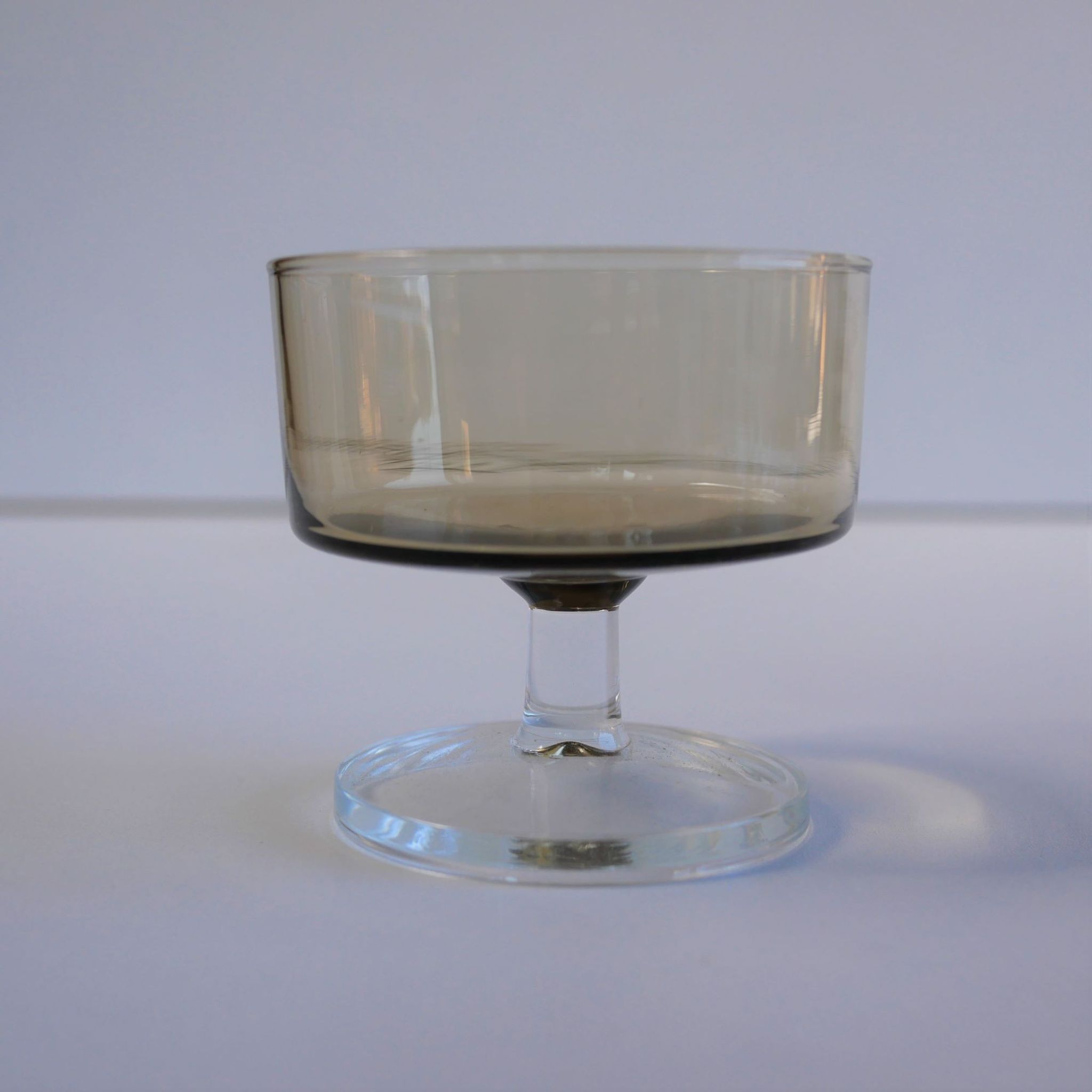 Set of 6 glasses vintage smoked glass model "Sweden" by Luminarc