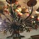 Metal chandelier painted floral decoration 12 lights