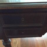 Large flat desk Louis Philippe in blackened wood