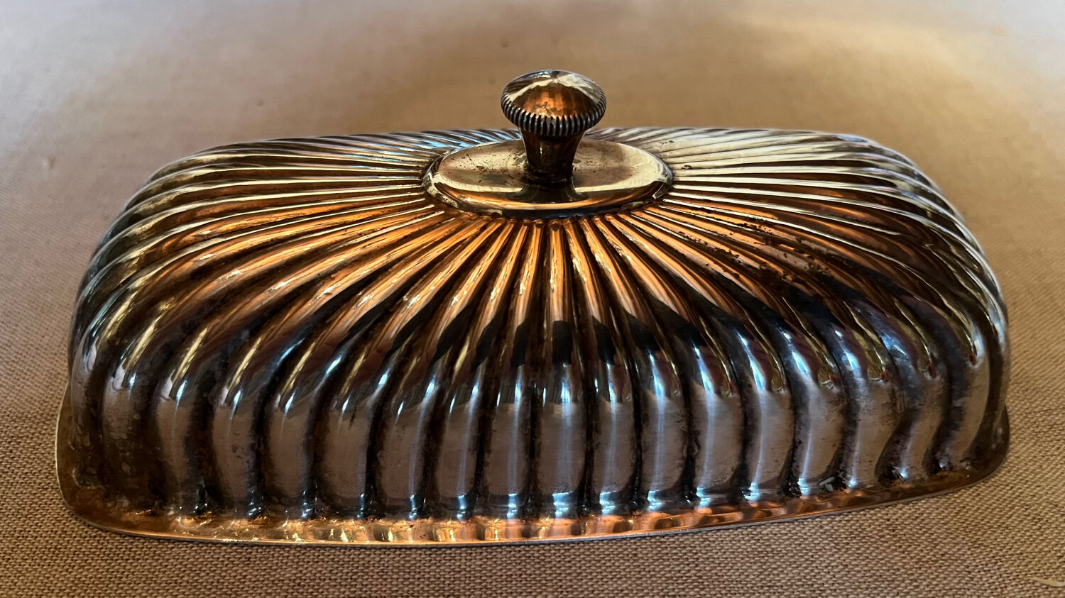 Vintage metal butter dish