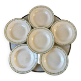 lot of 6 green and orange Longwy Iron Earth hollows from the beginning of the 19th century