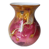 Glass vase - signed - gold leaf - Art Nouveau influence