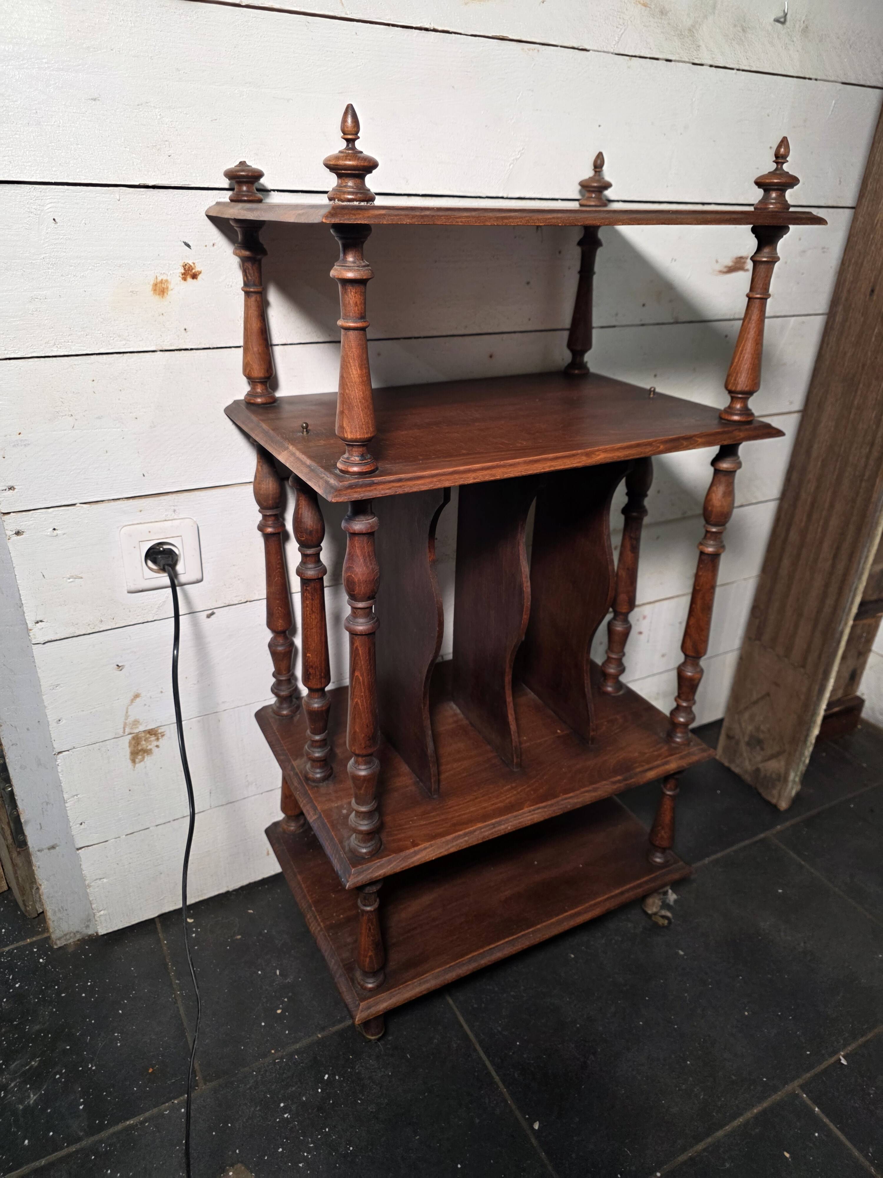 Antique walnut music cabinet