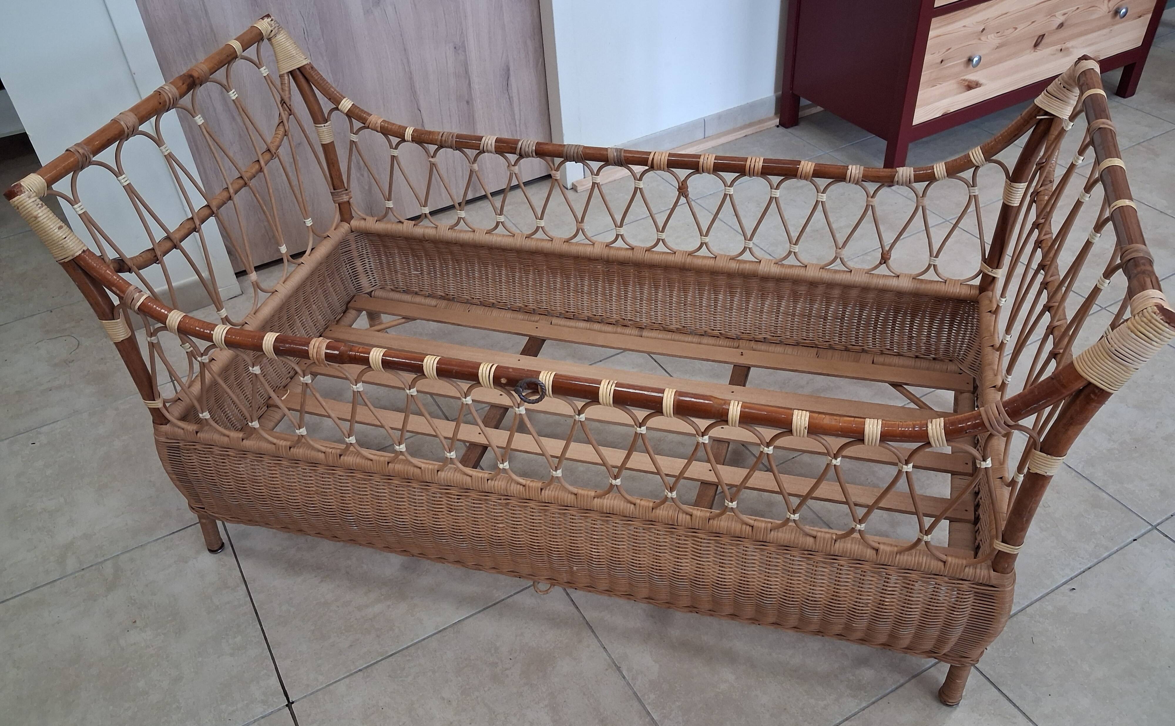 Rattan and wicker children's bed
