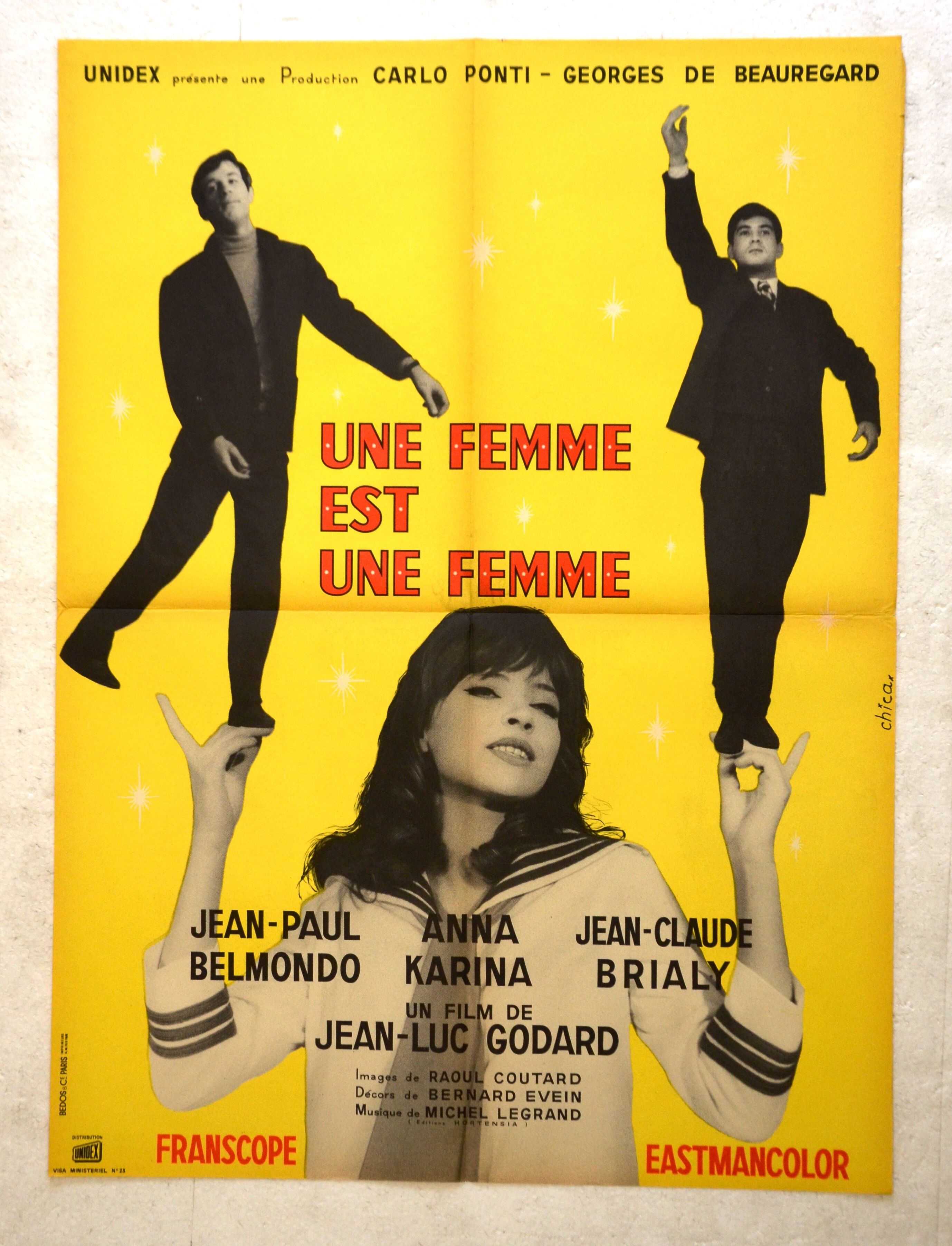 Movie poster "A Woman Is a Woman" 1961 Godard, Belmondo, Brialy...