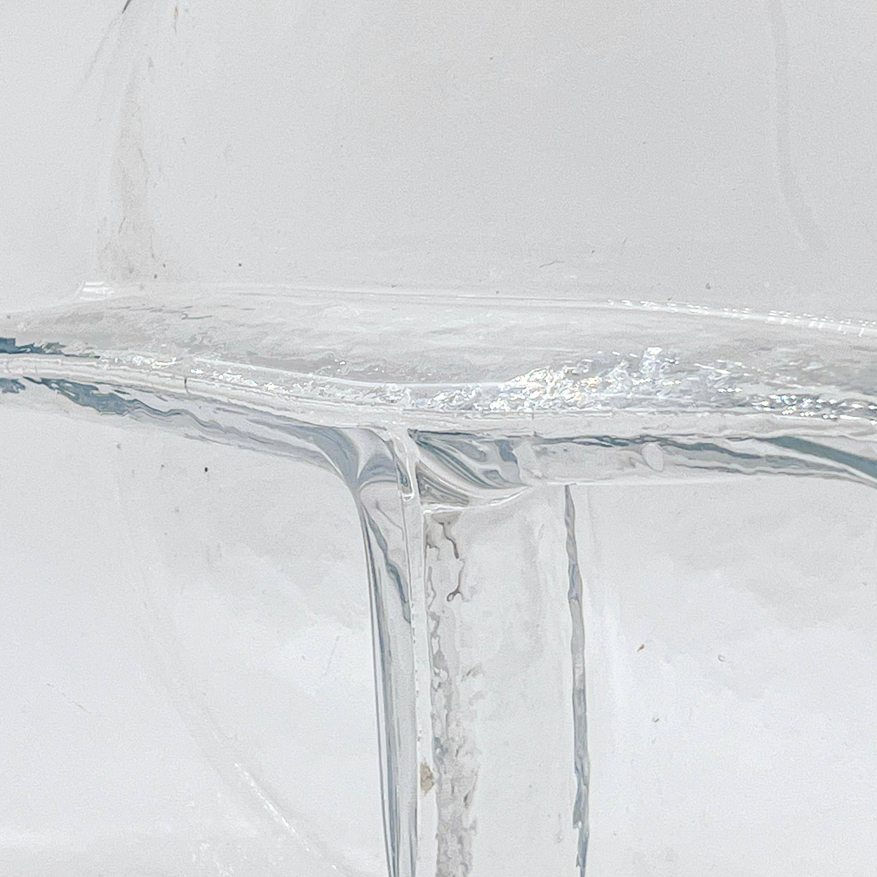 Vintage Italian "Membrane" Valet Tray in Clear Murano Glass by Toni Zuccheri