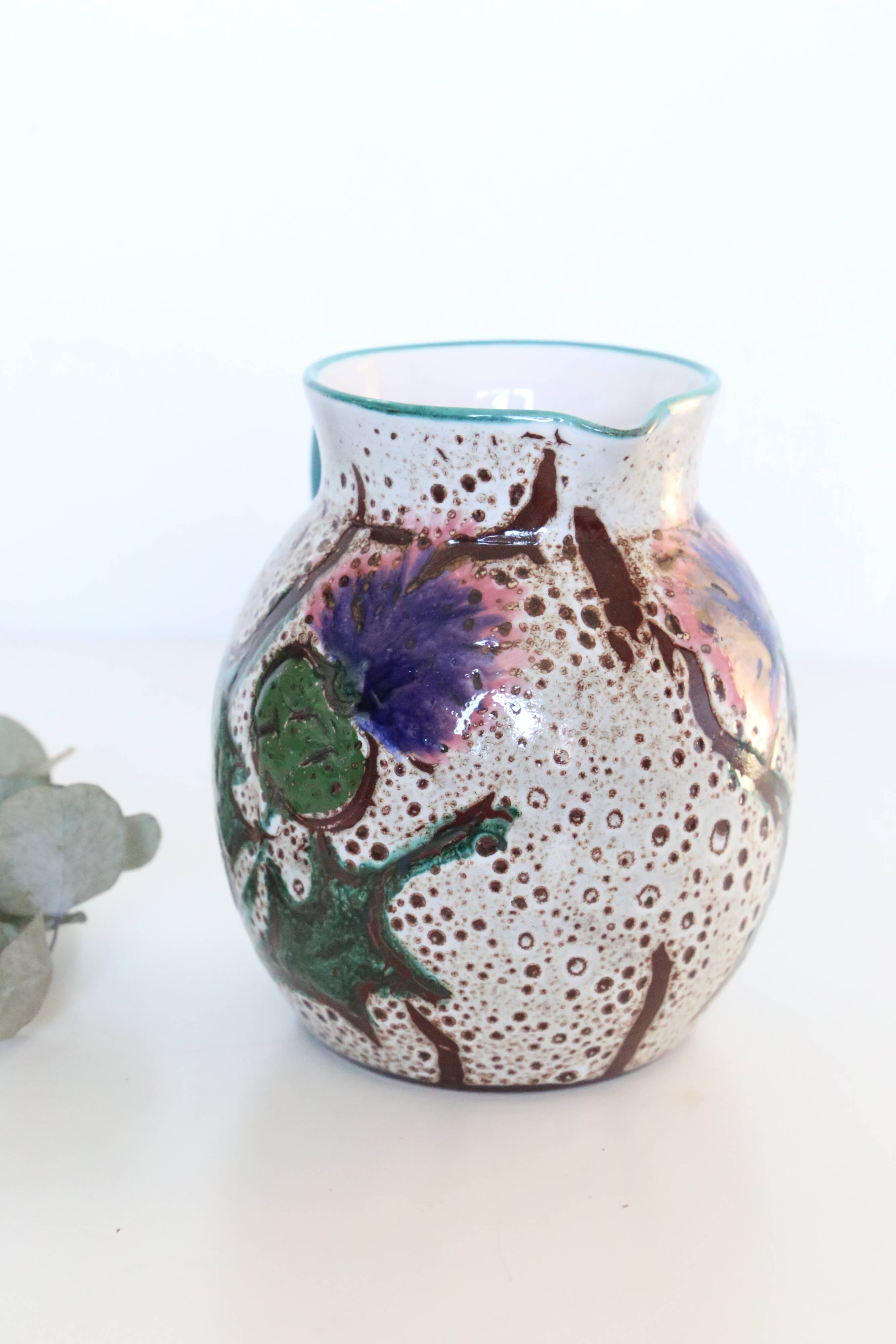 Ceramic jug, rustic, vintage French