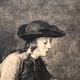 Engraving 1924 le chateau de cartes after chardin, signed berengier pencil, litho etching burin