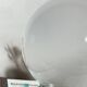 Ceiling light or wall light with white opaline glass globe 20 cm chrome rose.