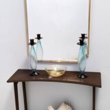 Postmodern Ebonized Beech Console Table with a Lower Shelf, Italy