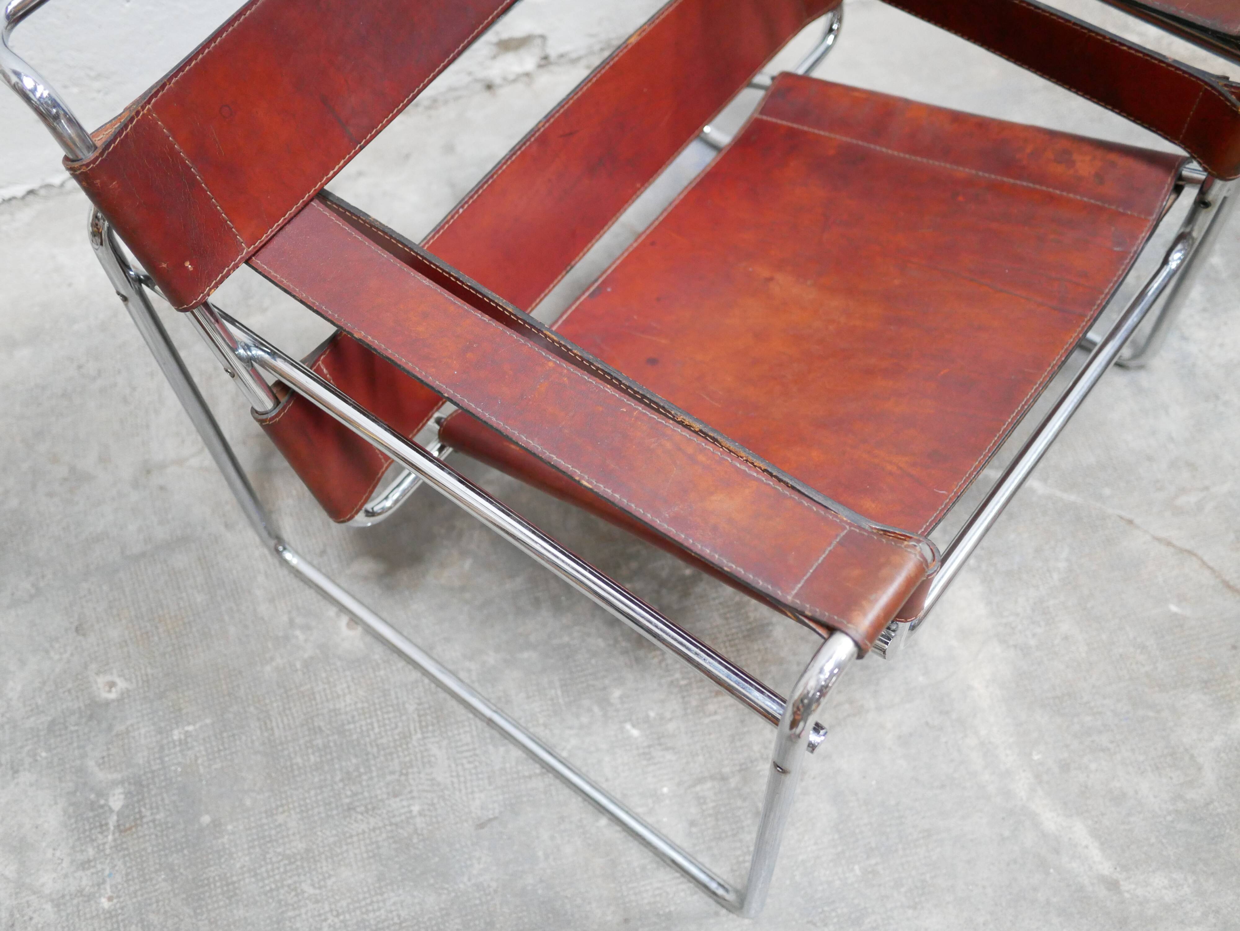 Fauteuil Wassily B3 vintage par Marcel Breuer