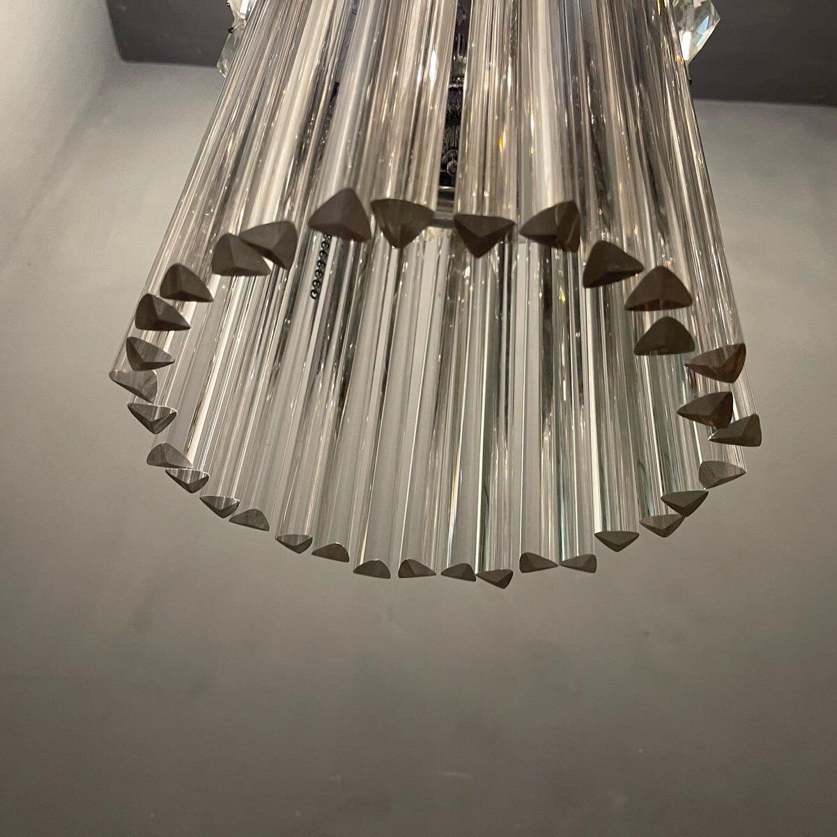 Italian Murano glass trilobi light pendant, 1960s