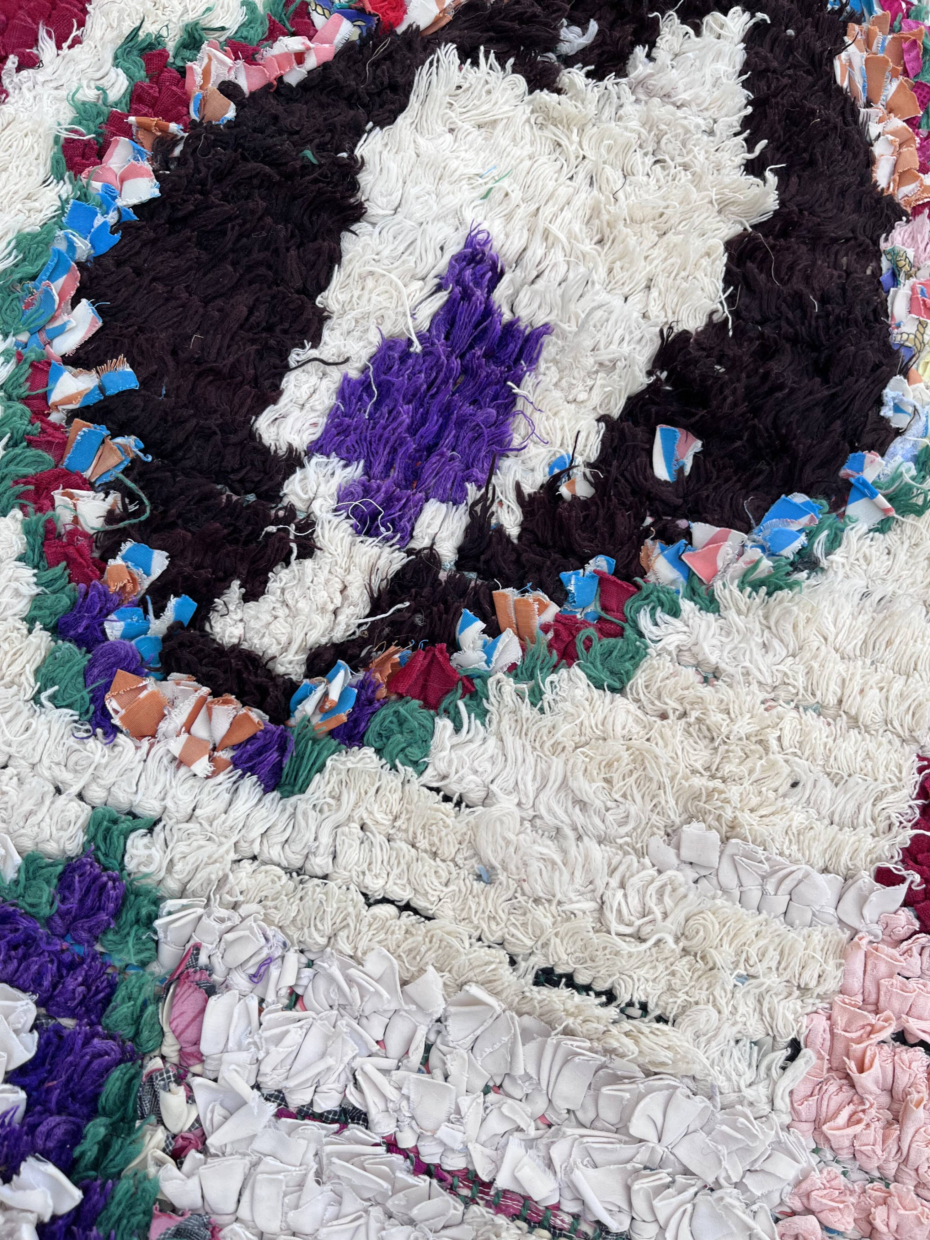 Old boucherouite berber carpet