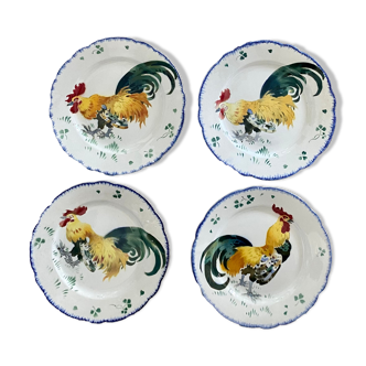 Assiettes plates modèle les coqs manufacture de luneville