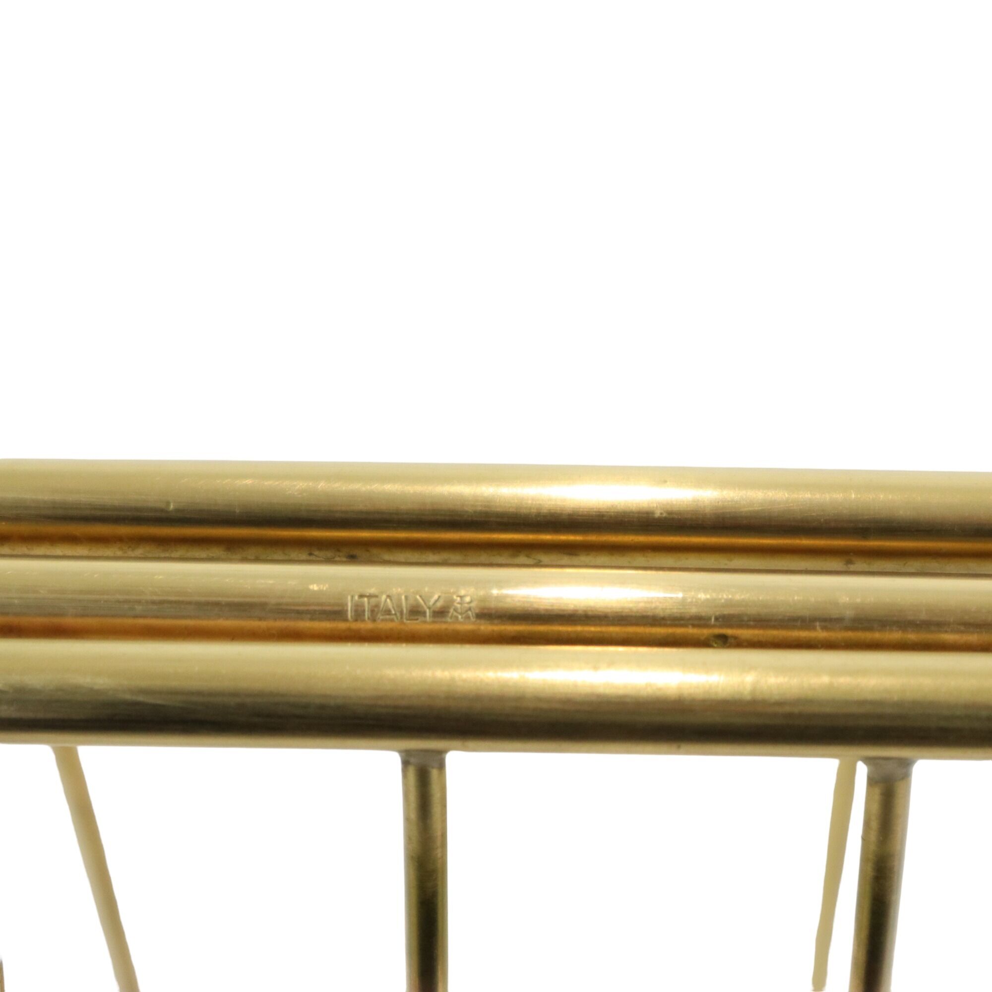 Brass rosewood magazine rack design sixties