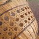 Wicker pendant lamp and vintage braided rattan straws