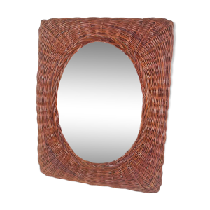 Petit miroir en osier