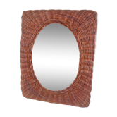 Small woven wicker mirror, 1960