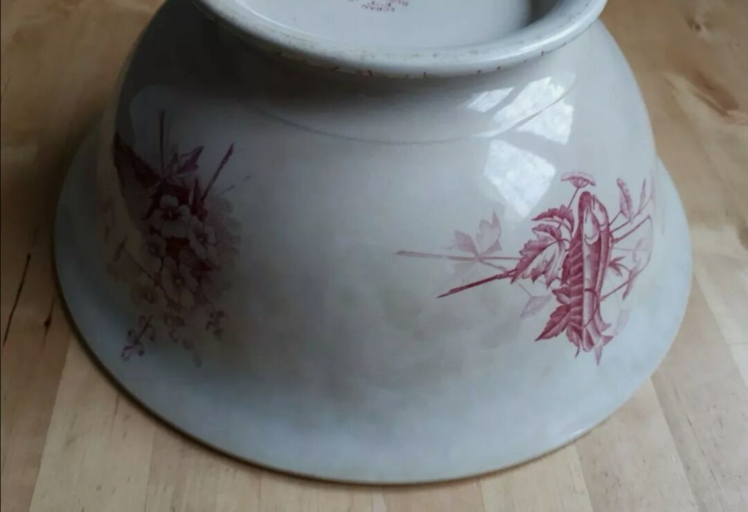Saladier former earthenware butterflies Badonvilliers