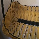 Plateau forme panier en scoubidou et fer forge