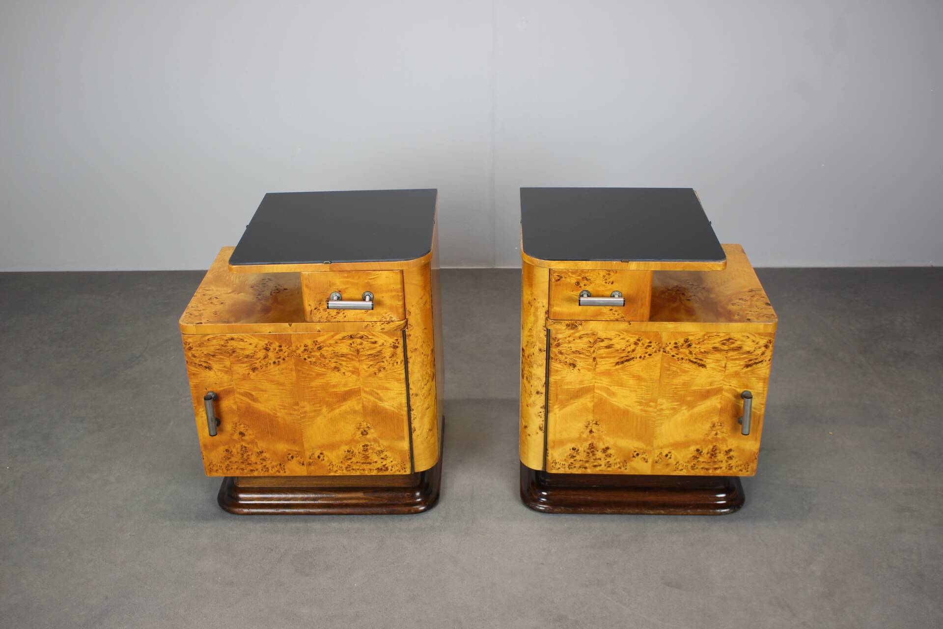 Pair of bedside tables mid-century by Jindřich Halabala, Czechoslovakia, 1950s