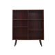Danish mahogany veneered shelving unit on splayed legs, 1960s