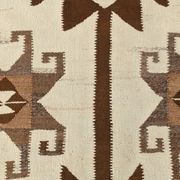 Tapis de couloir Kilim beige et marron 3x12, tapis turc délavé, 95x373 cm