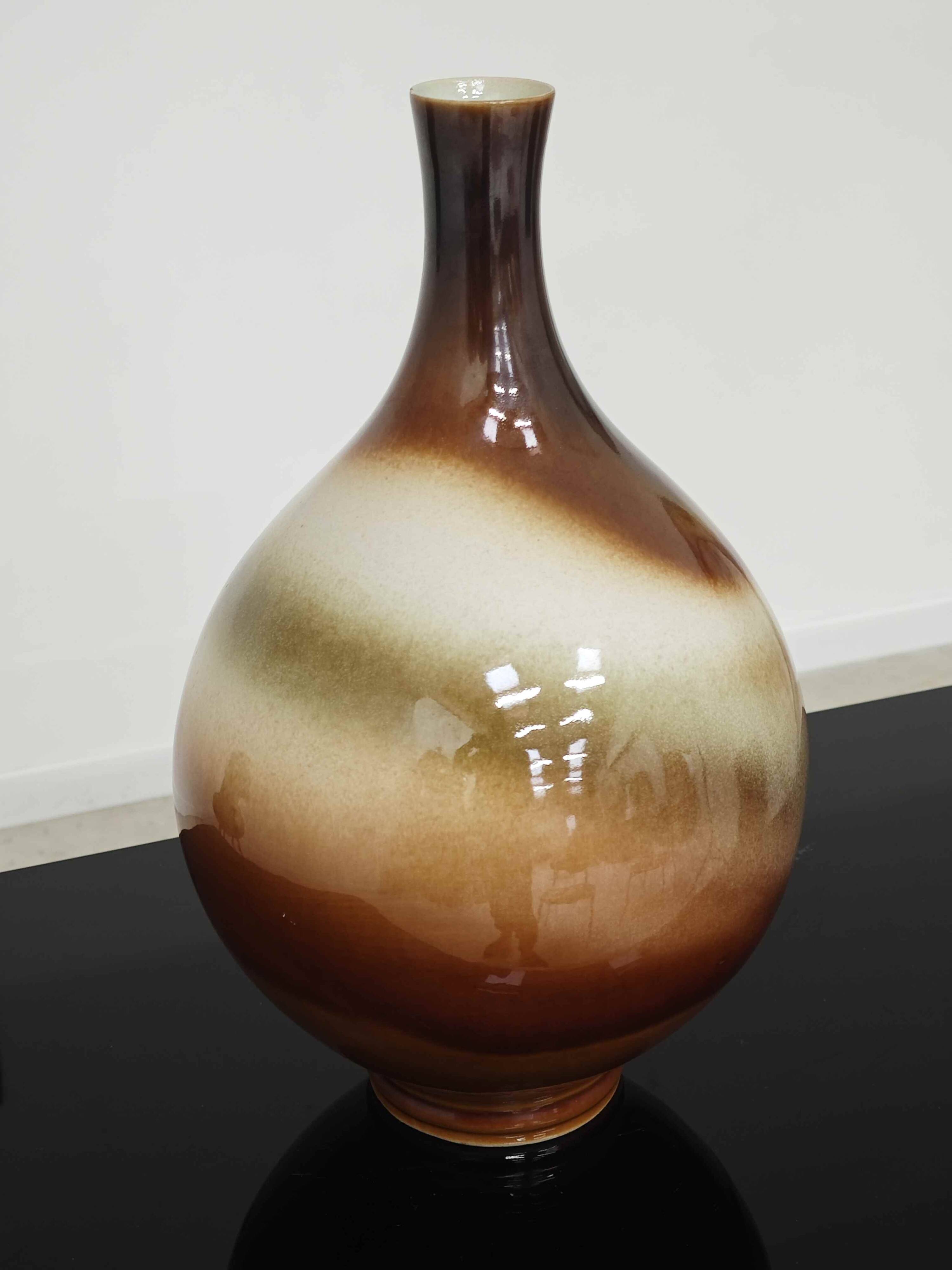 Large brown ceramic vase Ditmar Urbach 1970