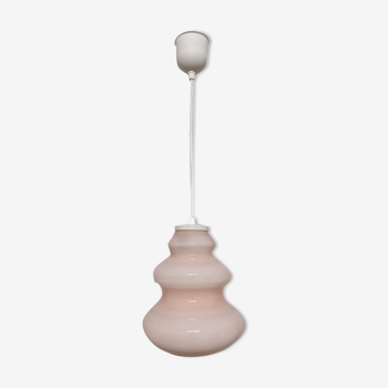 Pink opaline pendant lamp from the 70s