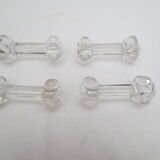 Lot de 4 portes couteaux anciens en cristal taillé