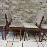 Set of 4 vintage Scandinavian teak chairs from the 1960s.
