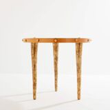 Oak and patinated bronze tripod pedestal table by Garouste & Bonetti 1987