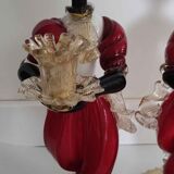 Set of 2 murano candlestick statuettes