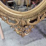 Miroir medaillon dore du xix ème siecle