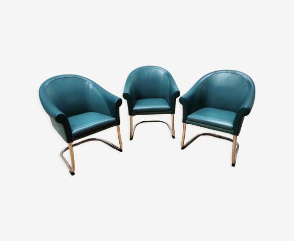 Suite de 3 fauteuils Poltrona Slitta Slinan