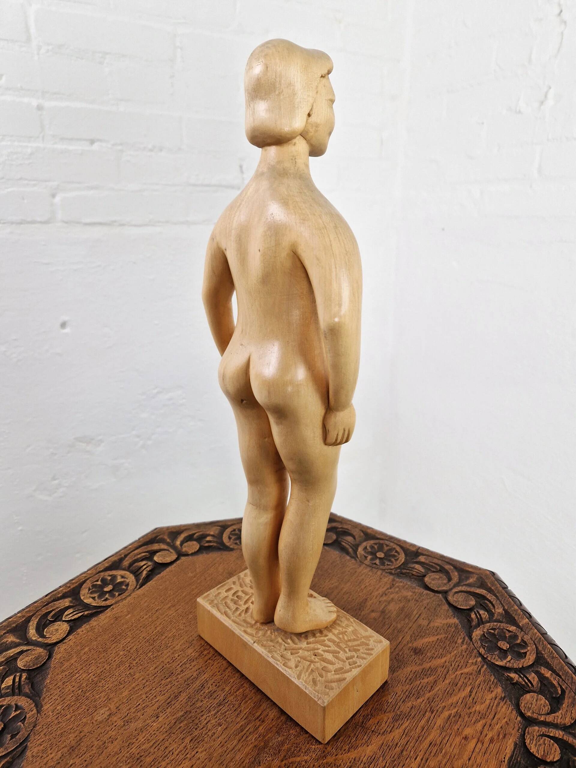 Wooden sculpture female nude, 1992